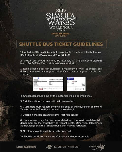 SHUTTLE BUS TICKET GUIDELINES